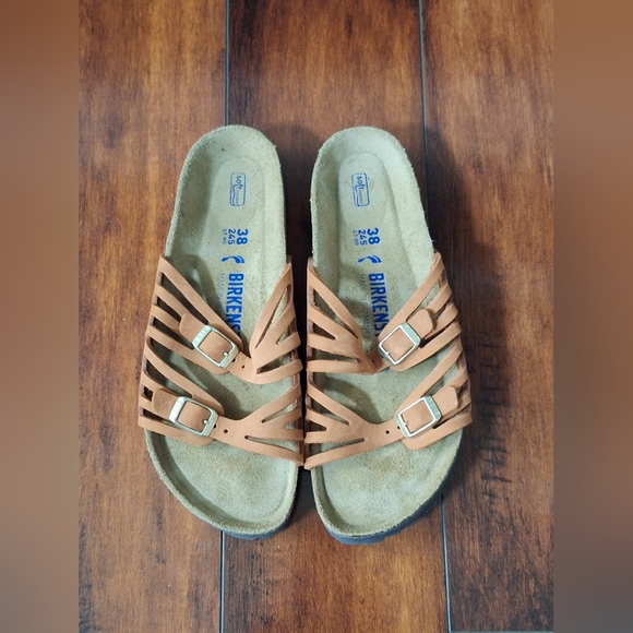 NEW Birkenstock GRANADA Nubuck Orange Sandals EU 38 US 7 - Picture 3 of 8